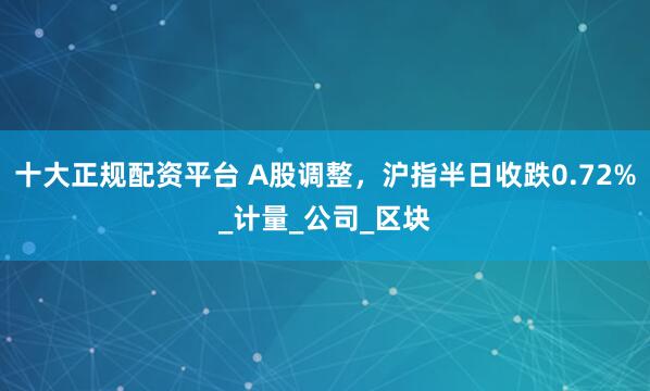 十大正规配资平台 A股调整，沪指半日收跌0.72%_计量_公司_区块